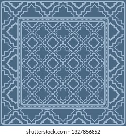 Fashion Design Print With Geometric Pattern. Vector Illustration. For Modern Interior Design, Fashion Textile Print, Wallpaper. Pastel blue color.