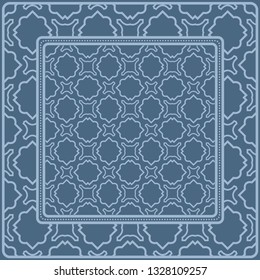 Fashion Design Print With Geometric Pattern. Vector Illustration. For Modern Interior Design, Fashion Textile Print, Wallpaper. Pastel blue color.