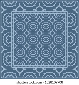 Fashion Design Print With Geometric Pattern. Vector Illustration. For Modern Interior Design, Fashion Textile Print, Wallpaper. Pastel blue color.