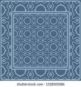 Fashion Design Print With Geometric Pattern. Vector Illustration. For Modern Interior Design, Fashion Textile Print, Wallpaper. Pastel blue color.
