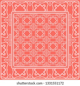 Fashion Design Print With Geometric Pattern. Vector Illustration. For Modern Interior Design, Fashion Textile Print, Wallpaper. Rose color.