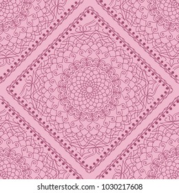 Fashion design Print with Mandala floral pattern. Vector illustration. color background