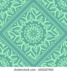 Fashion design Print with Mandala floral pattern. Vector illustration. color background