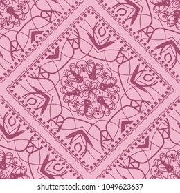 Fashion design Print with Mandala floral pattern. Vector illustration. color background
