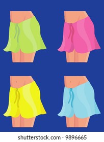 fashion design: sarong skirt for cover bikini when walking along the beach