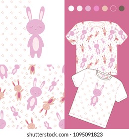 fashion design set for baby wear with Rabbit