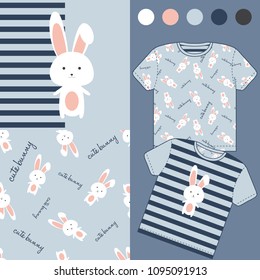 fashion design set for baby wear with Rabbit