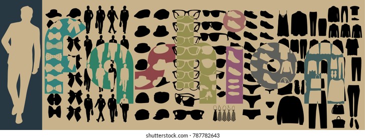 Fashion design. Word fashion illustration.
