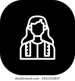 Fashion designer diversity people icon with black filled line outline style. designer, fashion, creative, studio, work, professional, business. Vector Illustration