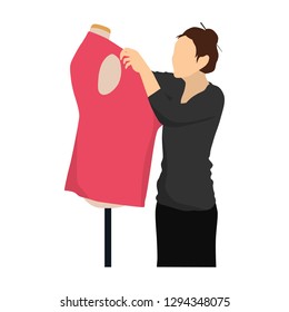 Fashion designer in flat art vector style