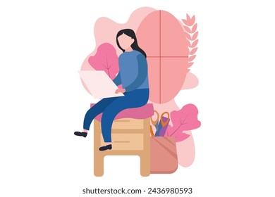 Fashion Designer Flat Design Illustration
