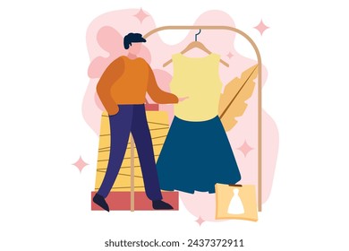 Fashion Designer Flat Design Illustration