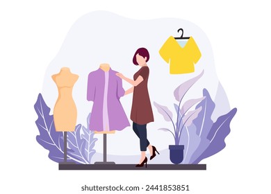 Fashion Designer Flat Design Illustration