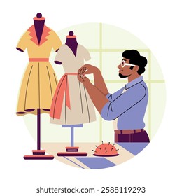 Fashion designer illustration in flat style 