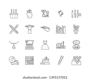 Fashion designers line icons, signs, vector set, outline illustration concept 