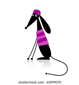 Fashion dog silhouette for your design