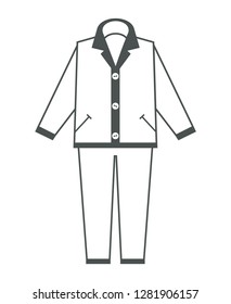 Fashion doodle pajama for good night sleep or party. Isolated flat vector illustration. Modern look comfortable  pijama template. Clothing sample printable scheme.