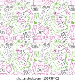 fashion doodle seamless background