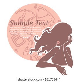 fashion dreams, fashion summer background, with beautiful woman silhouette
