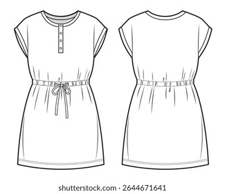 vestido de moda com cordão cintura para menina