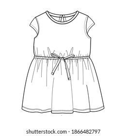 fashion dress for girl vector template
