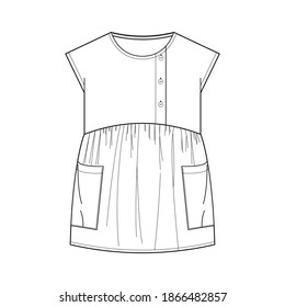 fashion dress for girl vector template
