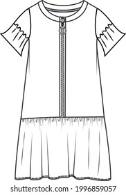 fashion dress for girl vector template