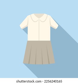 Fashion dress icon flat vector. Uniform school. Child code