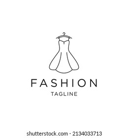 Fashion Dress Logo Line Icon Flat Stock Vector (Royalty Free ...