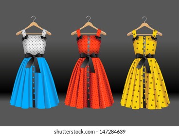 Fashion dresses on hanger