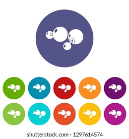 Fashion earrings icons color set vector for any web design on white background