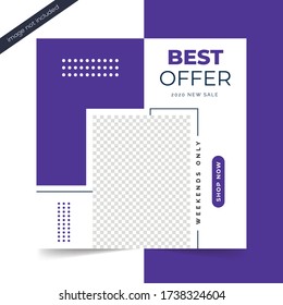 Fashion e-commerce sale social media promotion post design template bundle premium vector