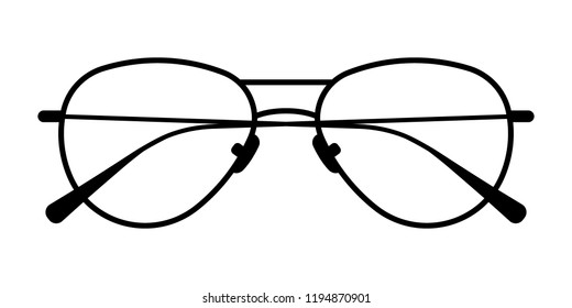 Fashion elegant glasses for sight. Vector template.