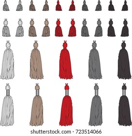 Fashion Elements: Basic Tassels Vector Illustration