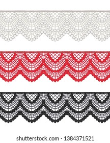 Fashion Elements: Crochet Scalloped Lace Swags Trim Vector Illustration