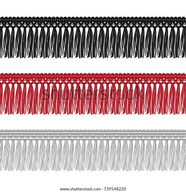 Modeelemente Neue Tassel Fringe Gimp Trim Stock Vektorgrafik Lizenzfrei