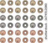 Fashion Elements: Round Metal Snaps Vector Illustration in Gold, Silver, & Rose Gold 