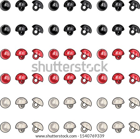 Fashion Elements: Round Shank Buttons Vector Illustration