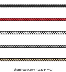 Fashion Elements: Twisted Rope Cord Trim in Solid & Metallic Vector Illustration