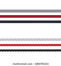 Fashion Elements: Woven Cord & Braided Trim Vector Illustration