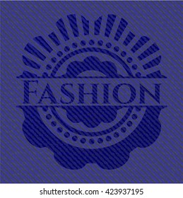 Fashion emblem with jean texture