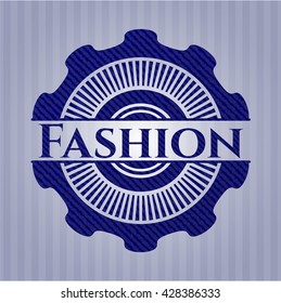 Fashion emblem with jean texture