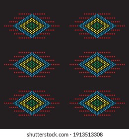 Fashion embroidery haute couture pattern, beautiful motif applique rhinestones, gems, trendy decor, print for clothes - stock vector