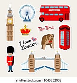 Fashion english patch badges with london bus, telephone, crown, england bulldog, bridge, guard, london travel and other. Very large set of girlish and boyish stickers, travel london patches in cartoon