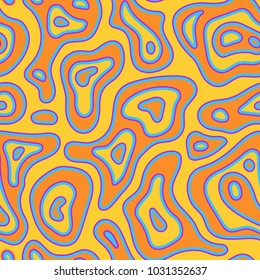 Fashion ethnic seamless fabric pattern. Abstract tribal ornament design . Hand drawn boho, hippie swimwear. Handcrafted colorful painting. Textile vintage  watercolor tie dye background .