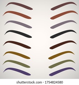 Fashion eyebrows.  Various brow types shapes, Vector