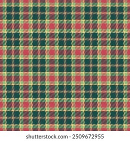 Padrão de vetor de tecido de moda, coreano sem emenda cheque tartan. Fundo de textura xadrez grande têxtil na paleta de cores azul-petróleo e vermelho.