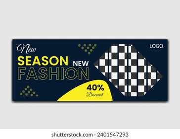 Fashion Facebook Cover Design Template Vector