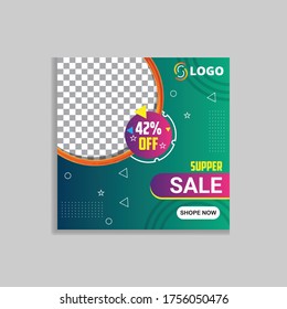 Fashion Facebook Social media post template or square web banner template.