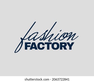 Fashion Factory typography logo. Fashion Factory clothing logo.